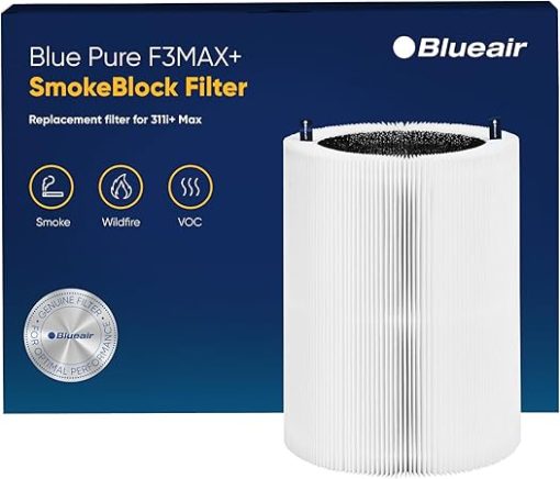 BLUEAIR Blue Pure 311i+ Max SmokeBlock Genuine Replacement Filter, Extra Carbon Captures 99.99% of Wildfire Smoke, fits Blue Pure 311i+ Max Air Purifier